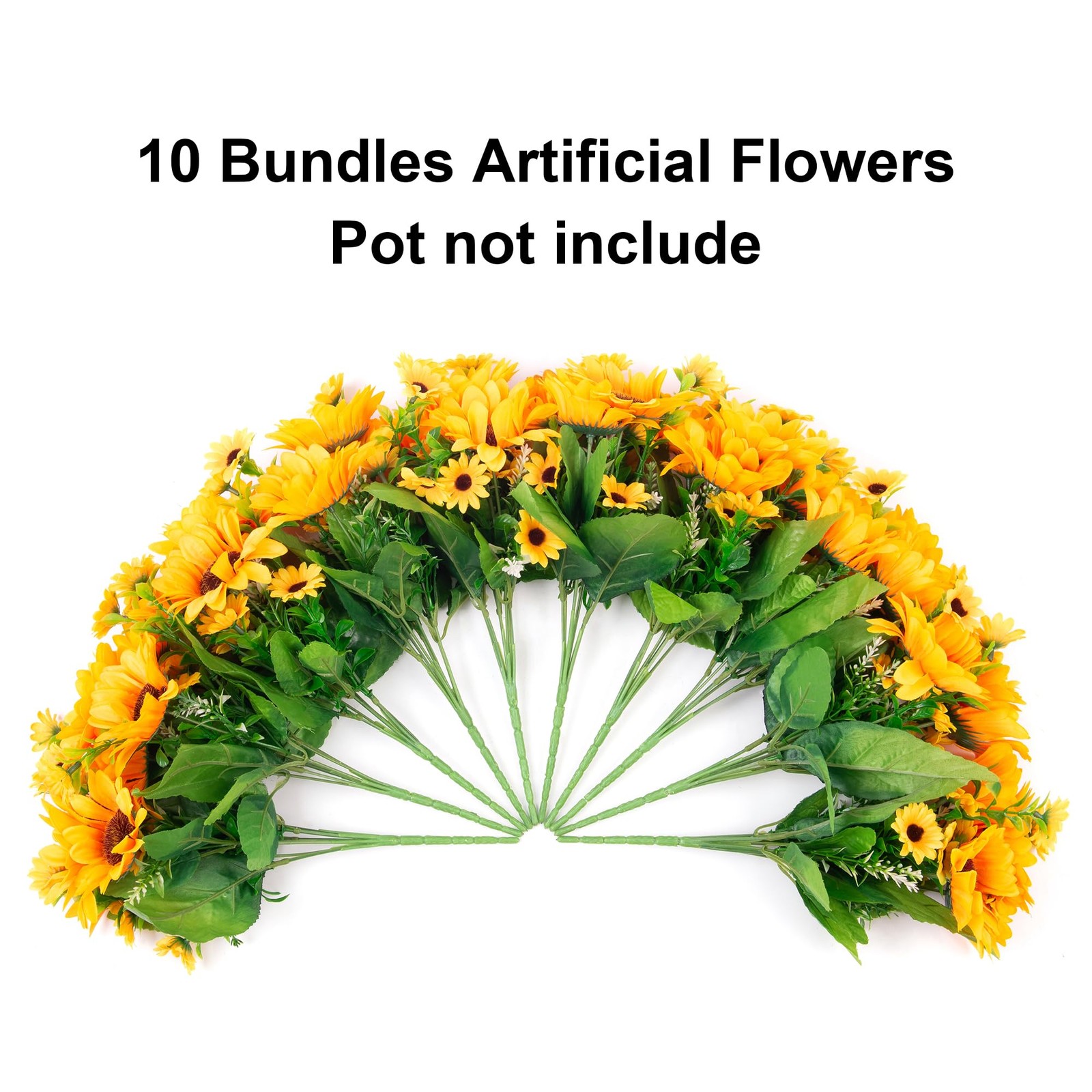 Sunflowers Artificial Flowers, 10 Bunches Fake Sunflower Artificial Flowers f…