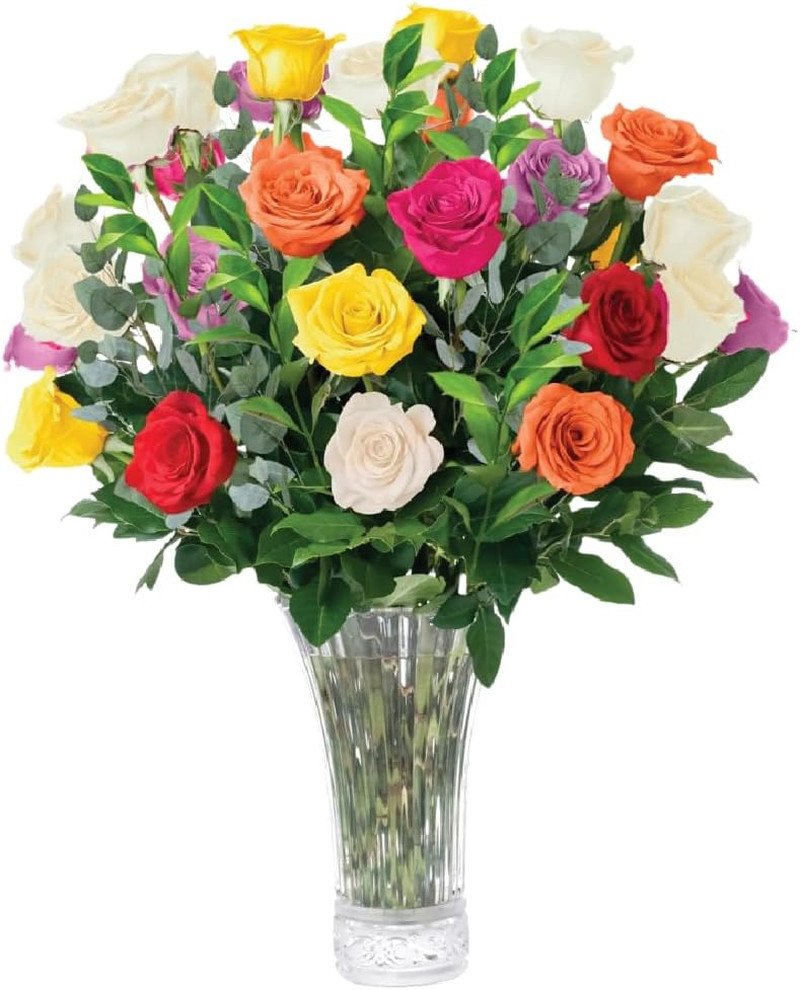 – 24 Assorted Roses, Fresh Flowers for Delivery, Flowers Fresh Bouquet, Gift Ide