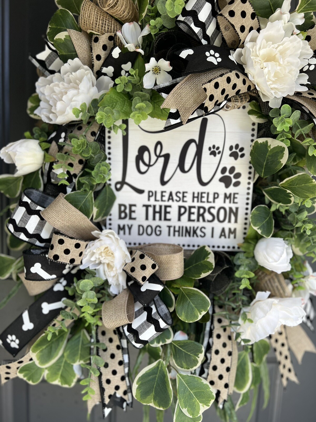 Dog Lover Wreath, Wreath With Sign, Dog Pet Decor, Dog Lover Gift, Mom Gift