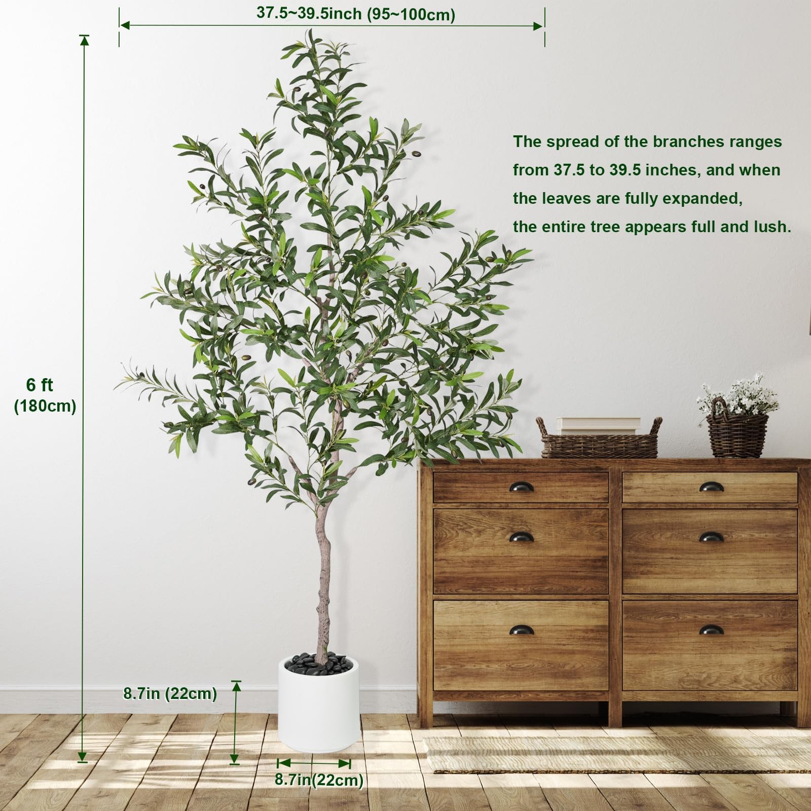 Artificial Olive Trees Indoor,Faux Olive Tree with White Planter Pot,Artifici…