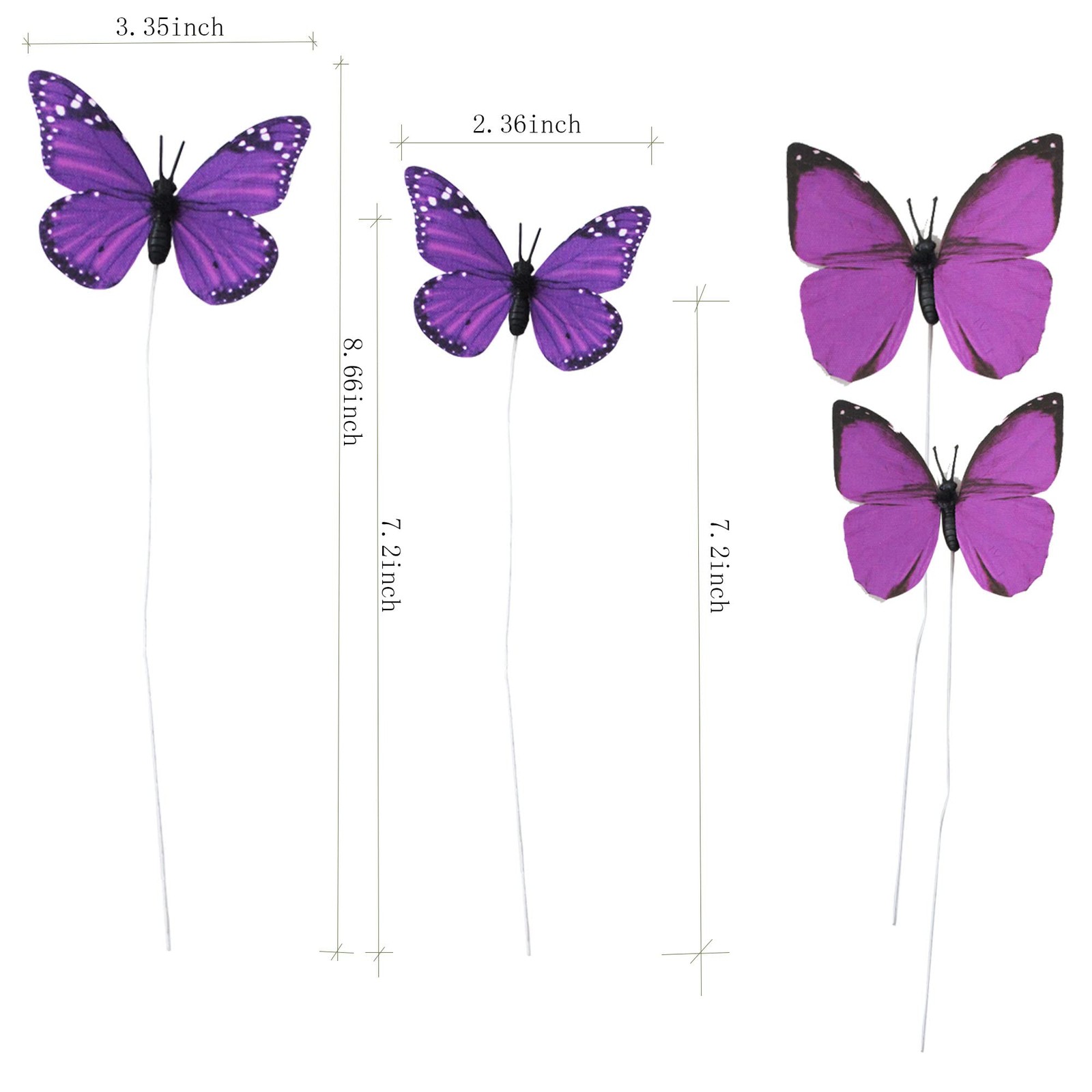 Perfso 12pcs 2size Butterfly Decorations, Simulated Butterflies, 3D Butterfly