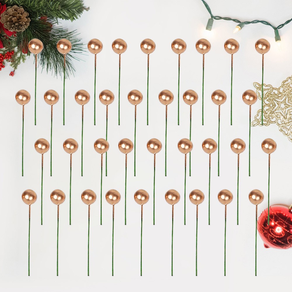 100Pcs Reusable Golden Artificial Berry Wreath for Christmas Decor