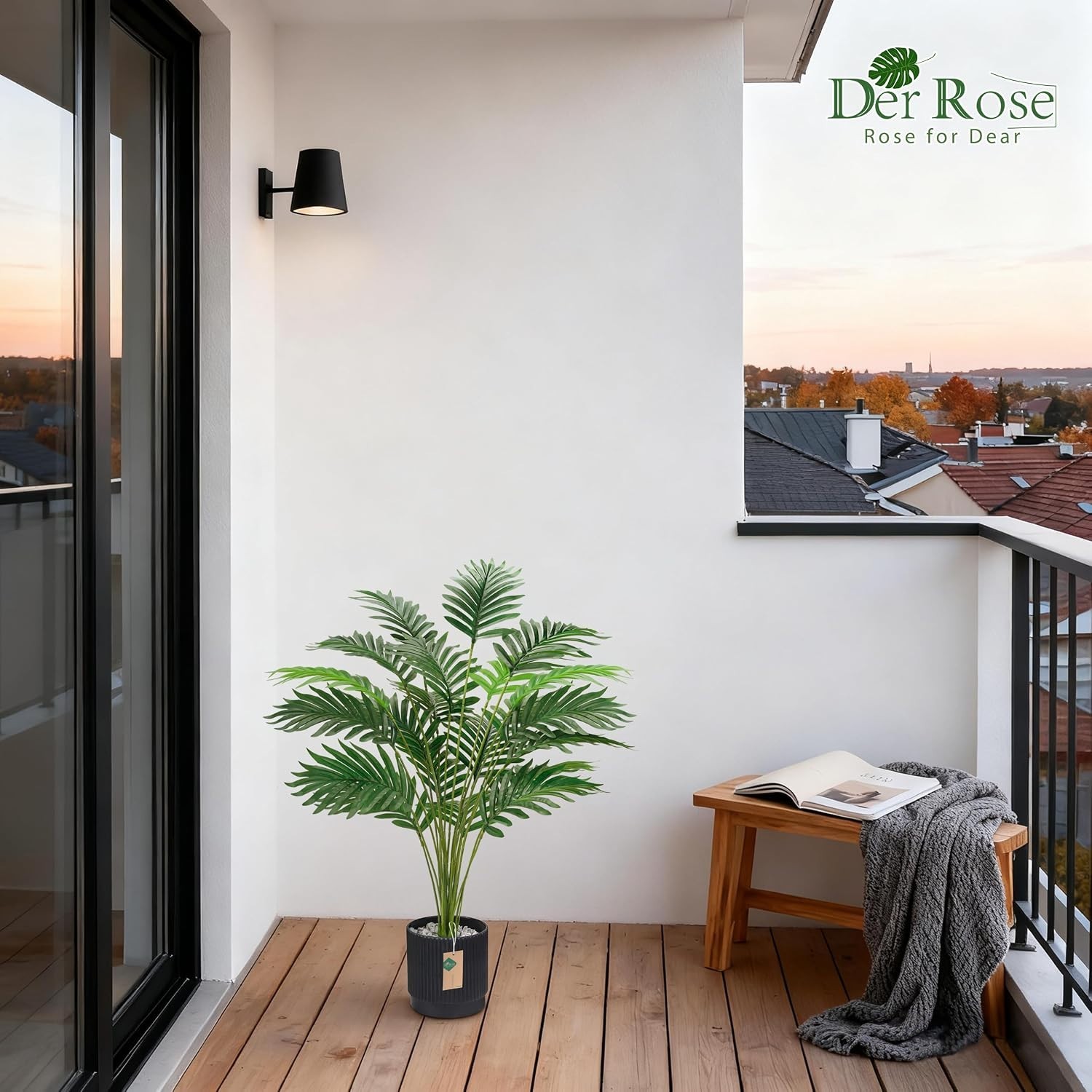 28-Inch Artificial Palm Tree for Indoor and Outdoor Home Decor and Styling