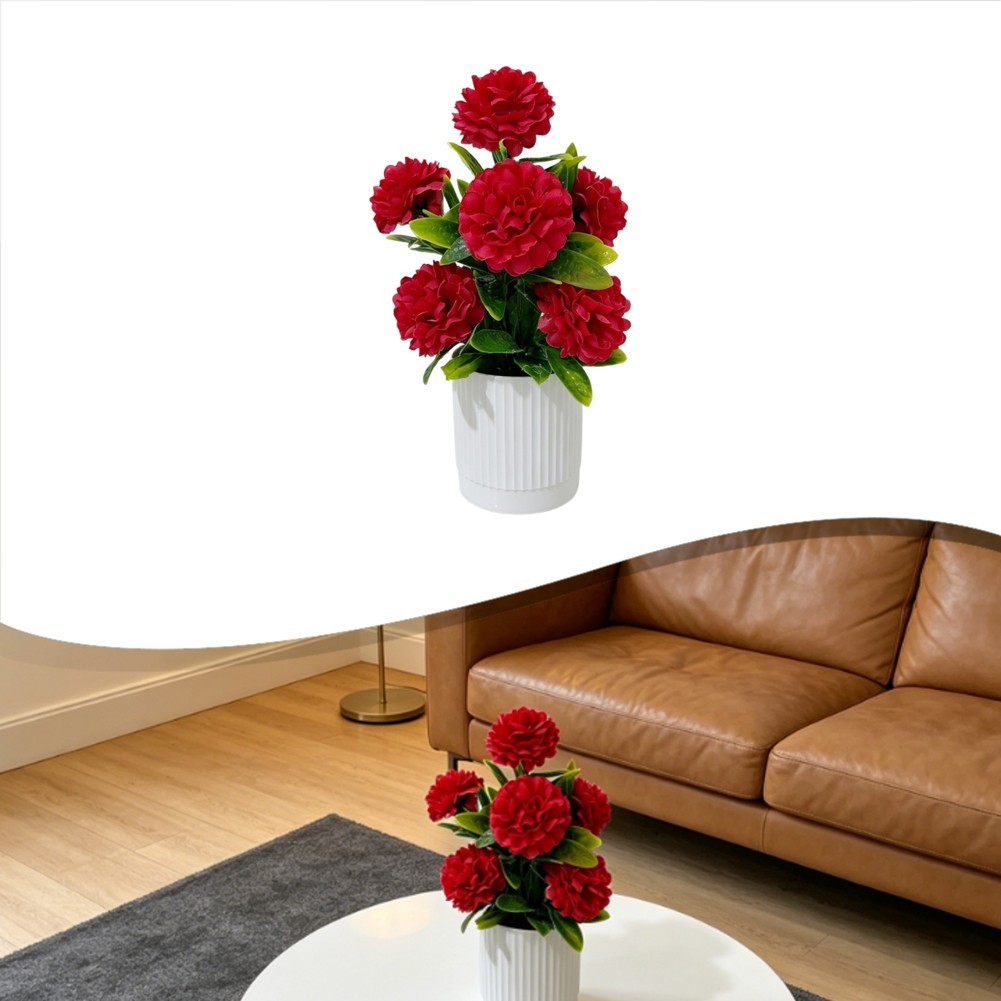 7 Piece Silk Chrysanthemum Flower Arrangement for Tabletop Centerpiece Decor