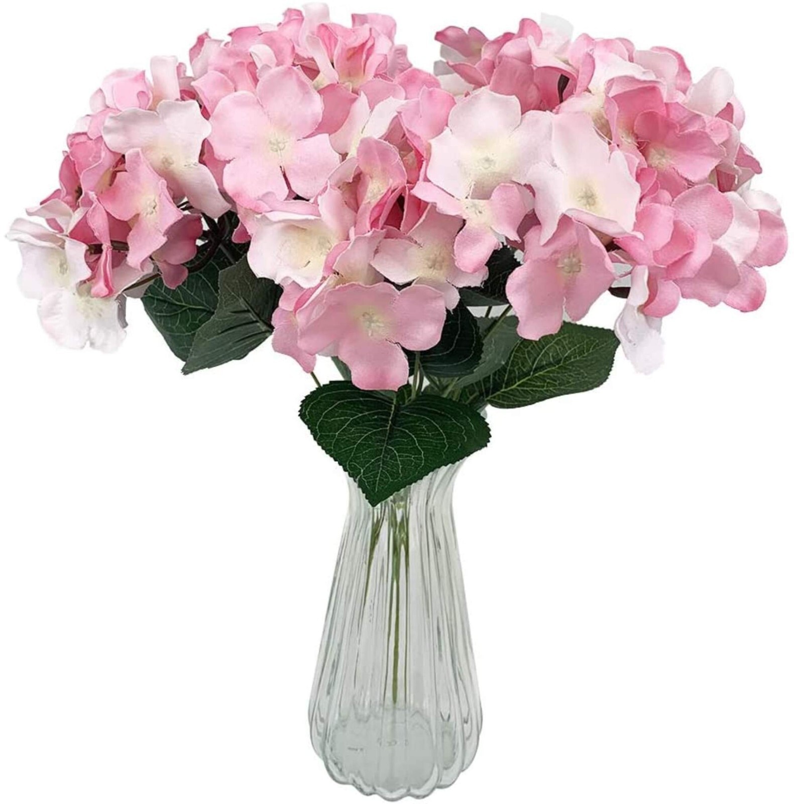 7 Big Head Artificial Hydrangea Flowers Fake Silk Bouquet Flower for Home Hotel