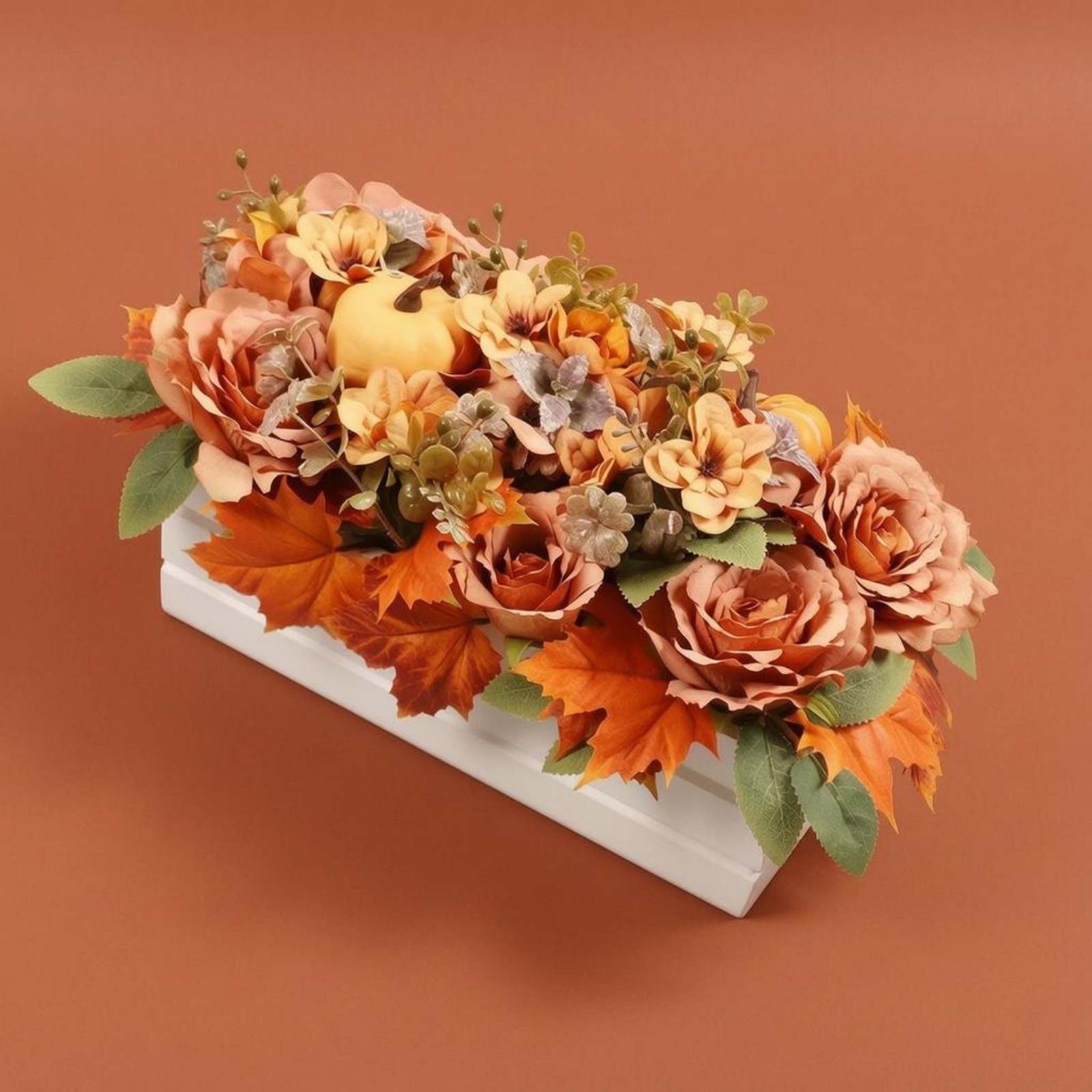 Fall Desktop Centerpiece Mixed Foliage Seasonal Decor Lightweight