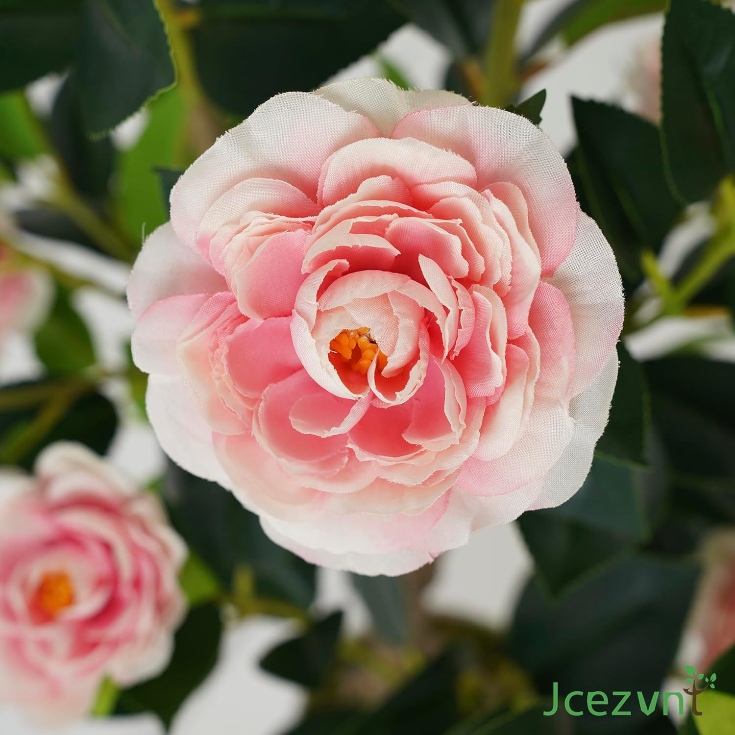 2 Pack 38″ Artificial Camellia Trees in White Pots for Home & Garden Decor