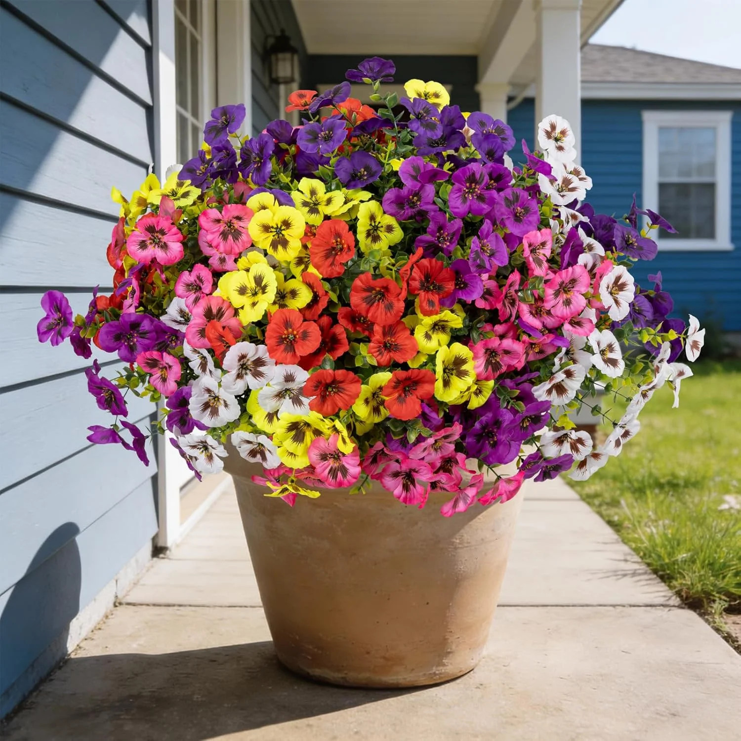 24 Bundles Artificial Fake Flowers Plants for Outdoor Decoration(6 Color) | Faux