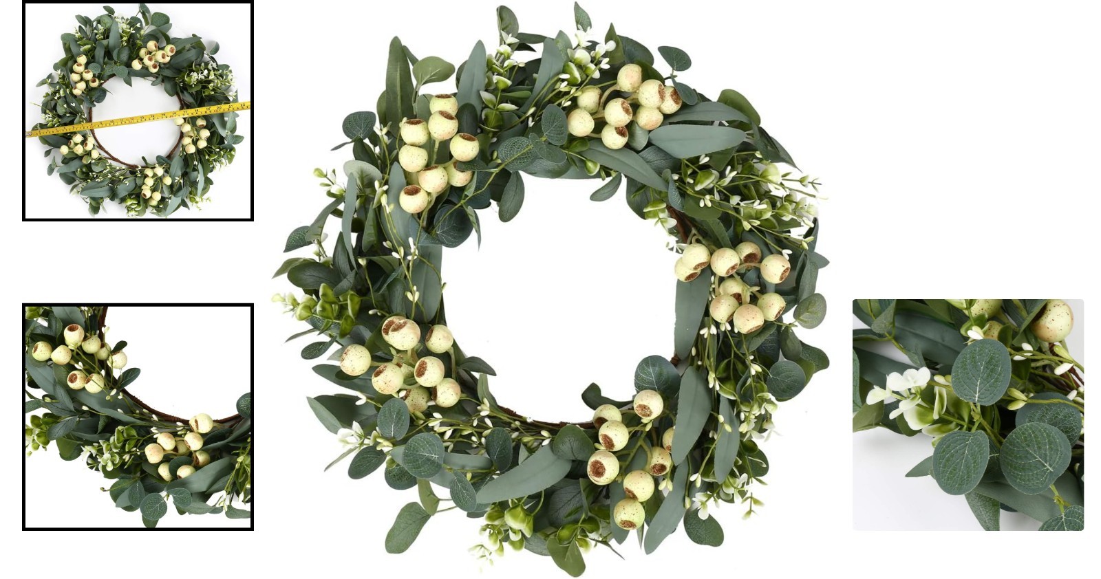 Exquisite 20-Inch Green Eucalyptus Wreath – Perfect for Any Season or Occasion