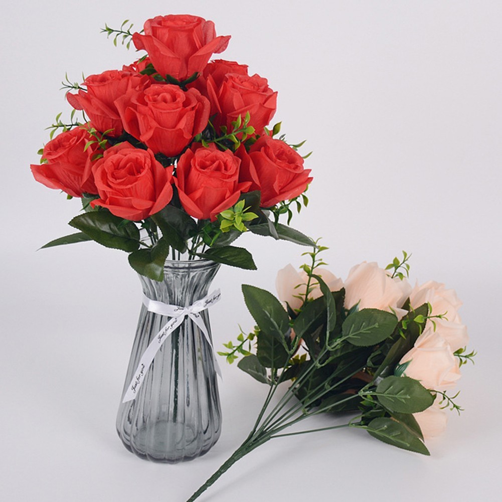 Colorful Silk Rose Flowers Bouquet for DIY Crafts and Event Decorations