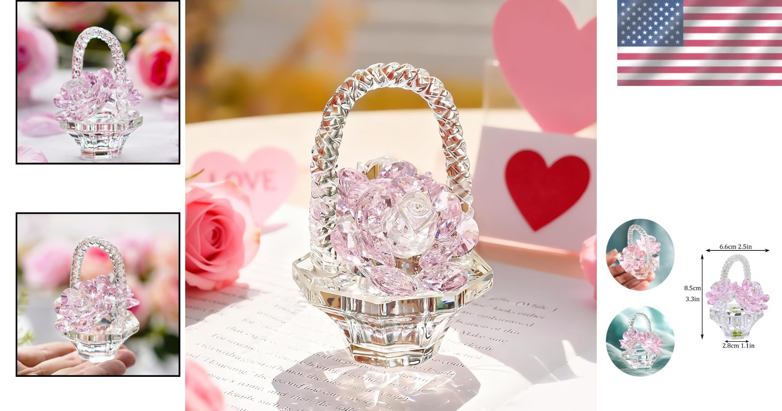 Versatile Pink Crystal Rose Gift – Ideal for Valentine’s Day or Any Occasion