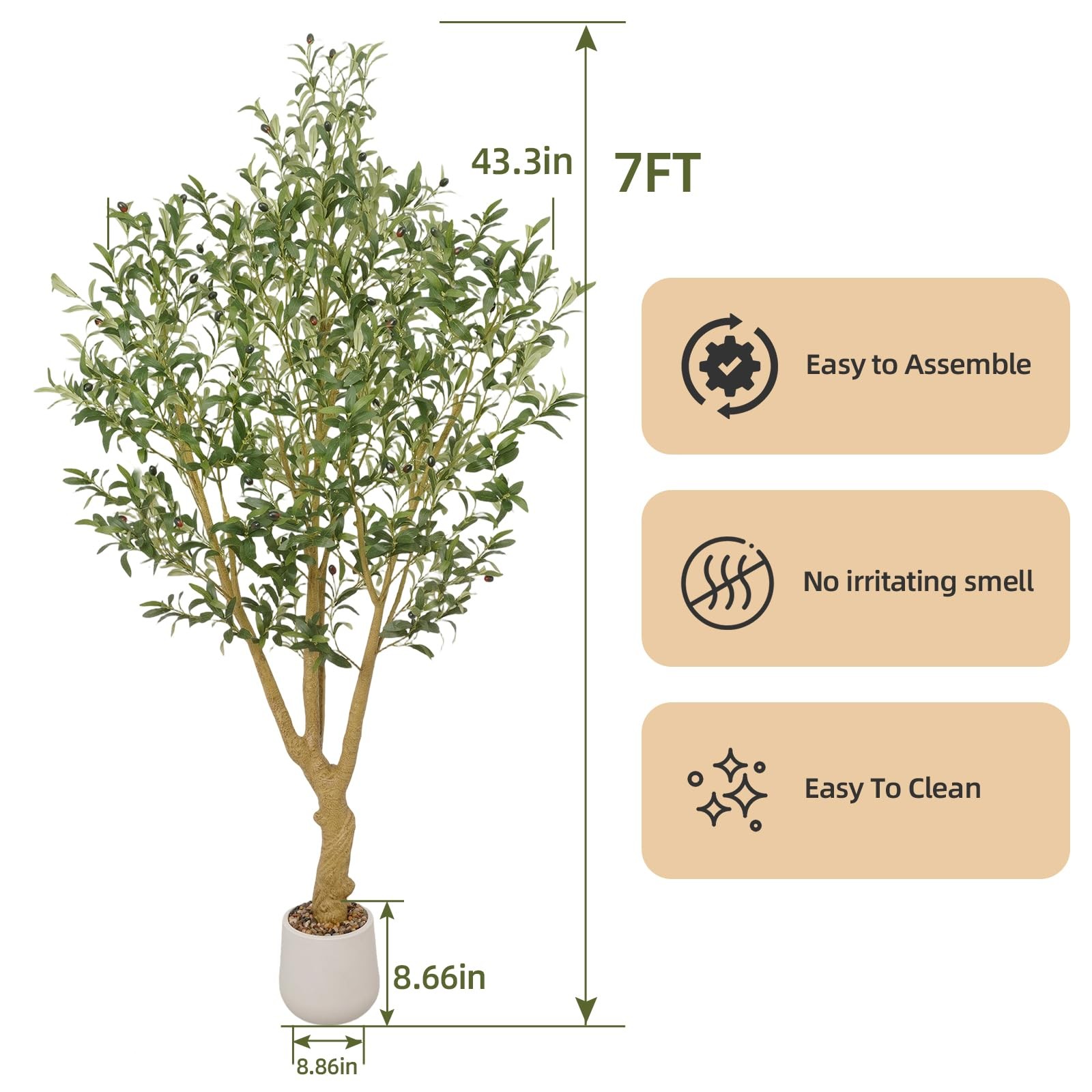 Artificial Olive Tree 7FT Faux Plants for Home Office Indoor Decor