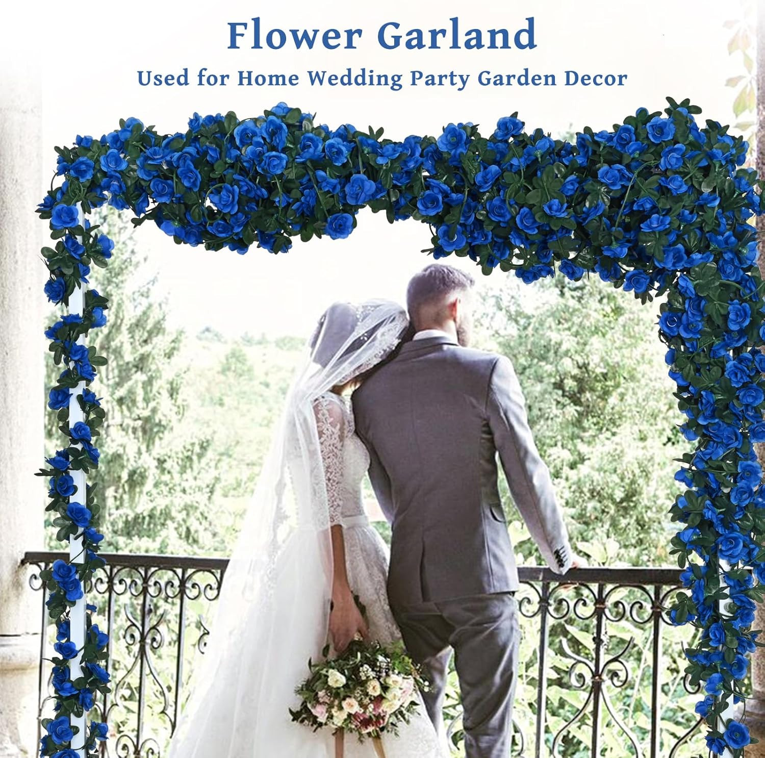 Flower Garland Rose Vines, 5 Strands 41Ft Flowers Vines for Bedroom, Rose Flower