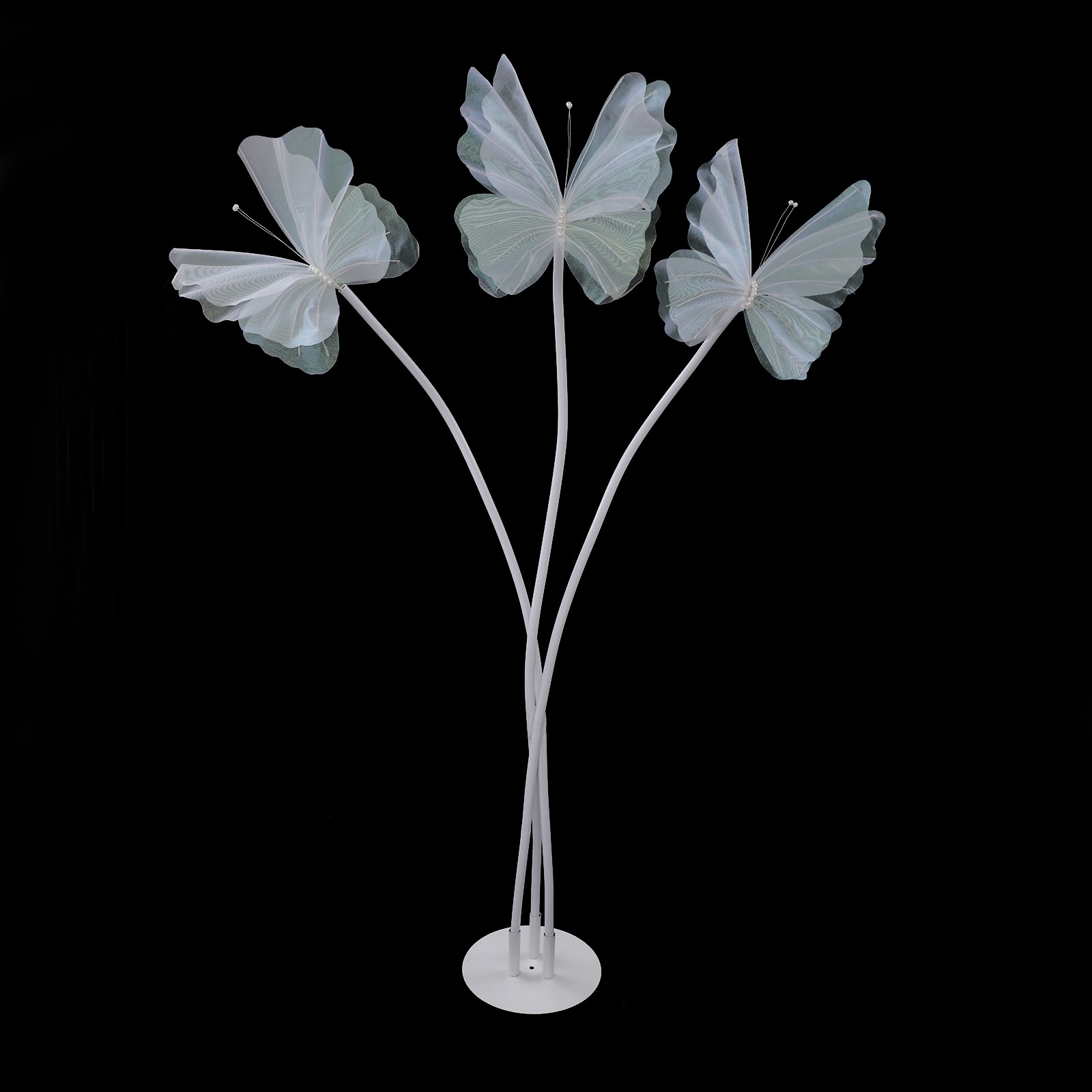 Butterfly Decoration with Standing Base, Artificial Decoration Butterflies White