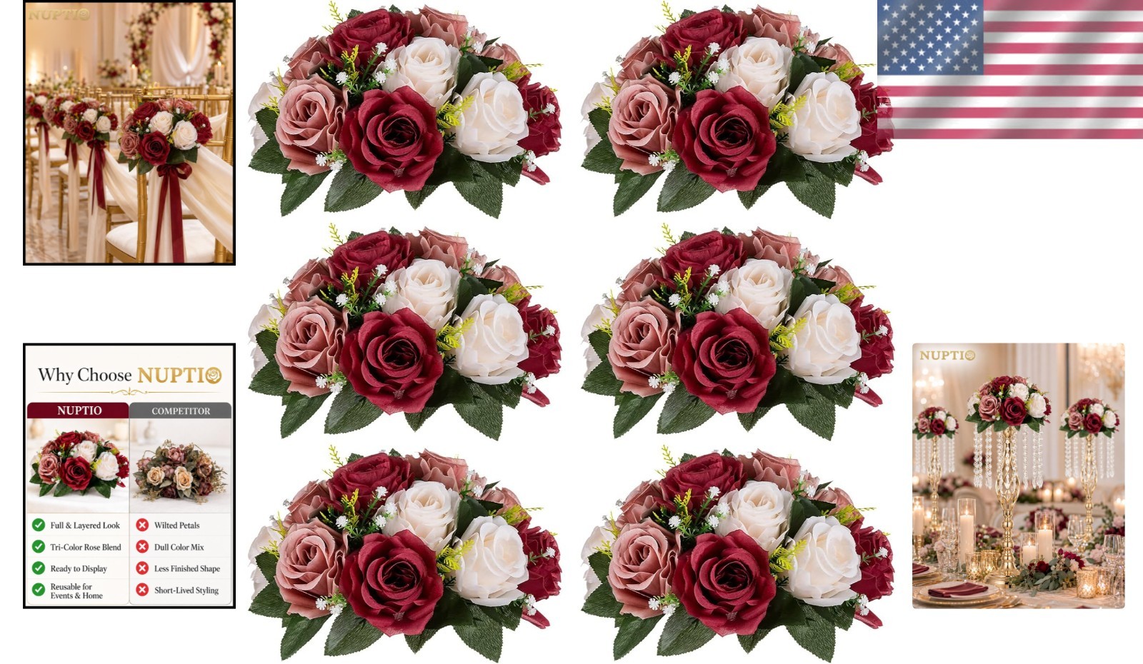 Artificial Floral Centerpieces – 9.5in Diameter