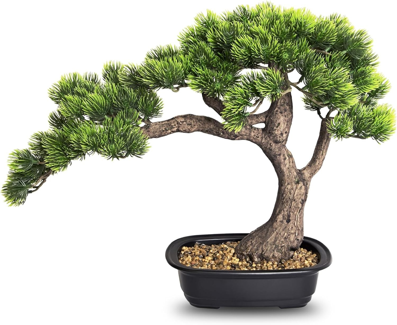 15 inch Artificial Bonsai Tree, Large Faux Juniper Pine Plant Desk Decoration