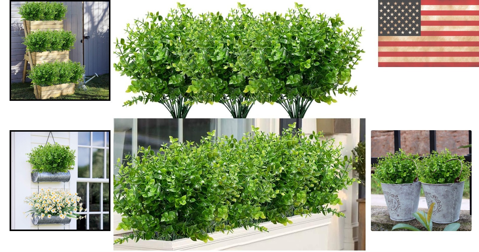 Realistic 8 Bundles Artificial Boxwood for Charming Indoor & Outdoor Displays