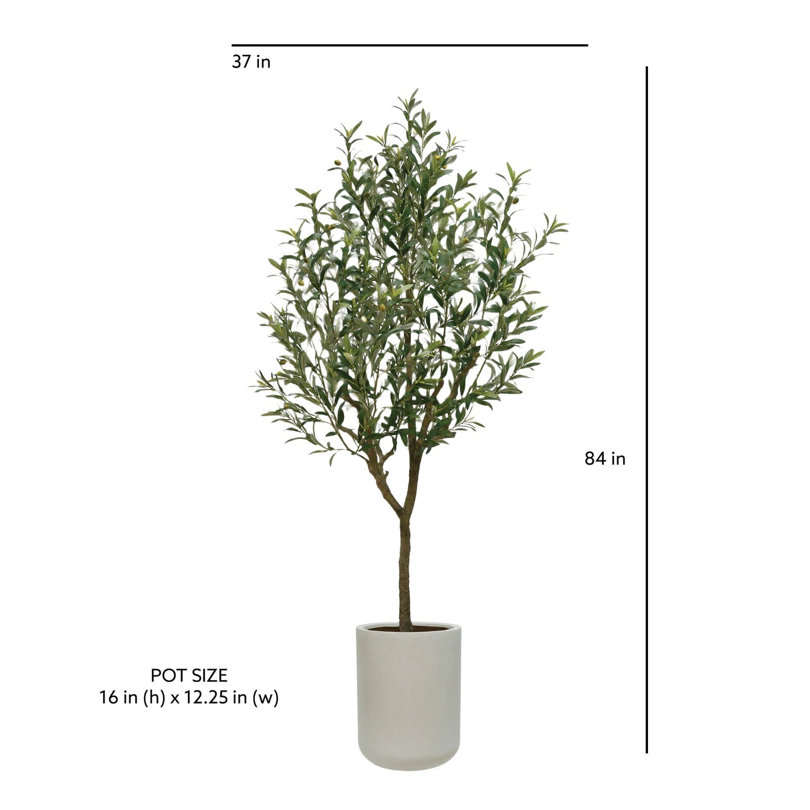 CG Hunter Artificial Olive 7′ Tree with Artisan Mediterranean Planter