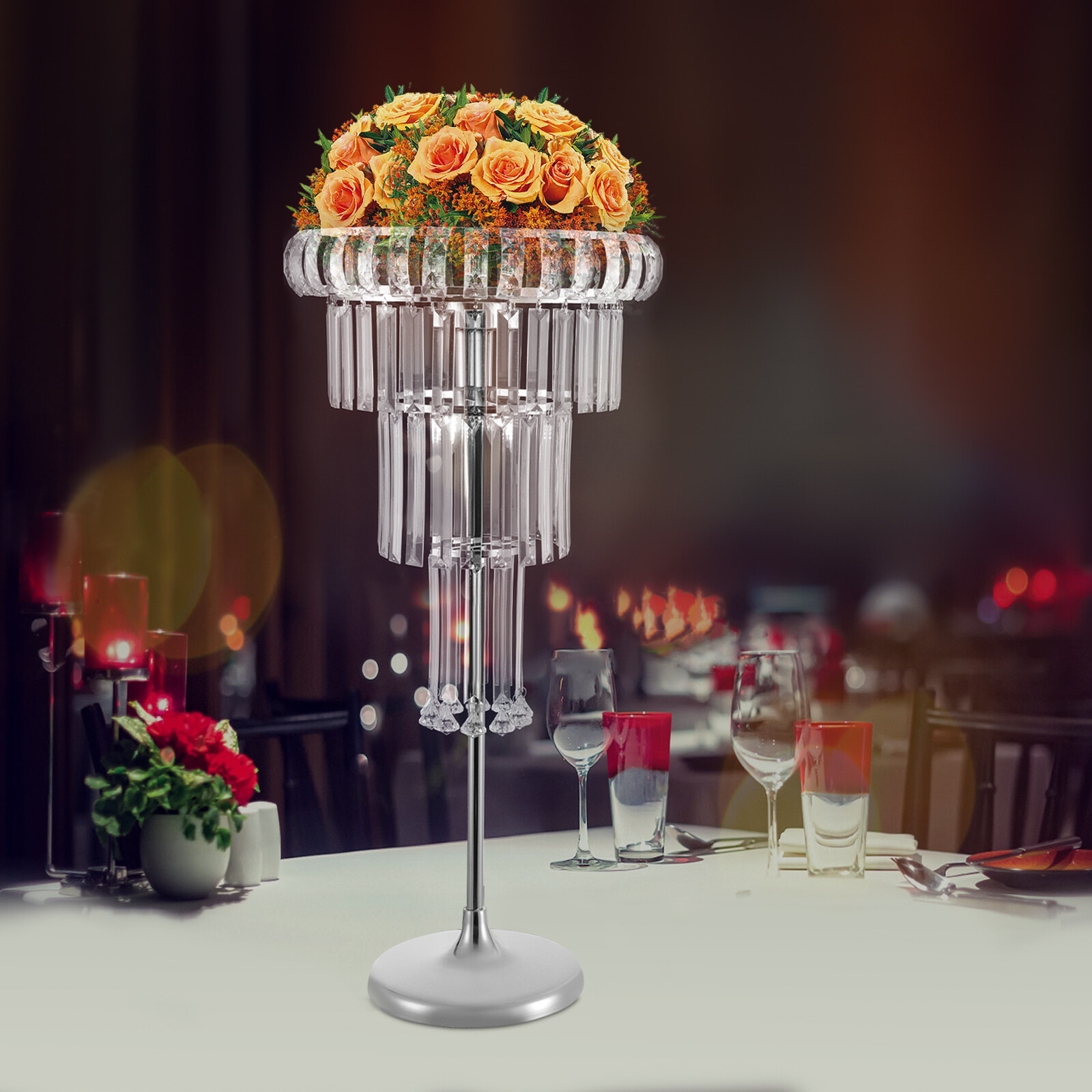 4 Tier Clear Flower Stand Wedding Party Flower Stand Wedding Decoration