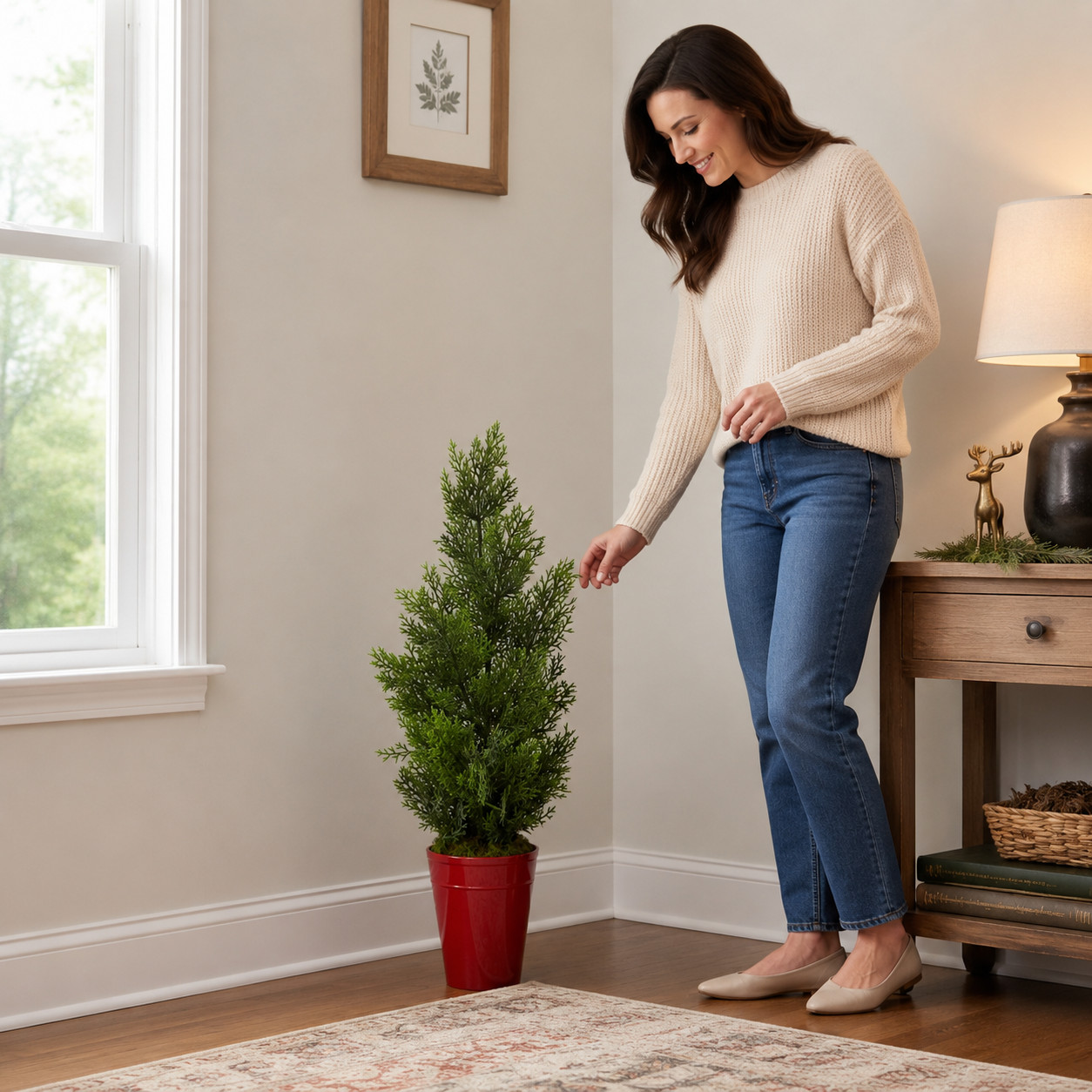 27″ Mini Cedar Pine Tree in Planter (Indoor/Outdoor)