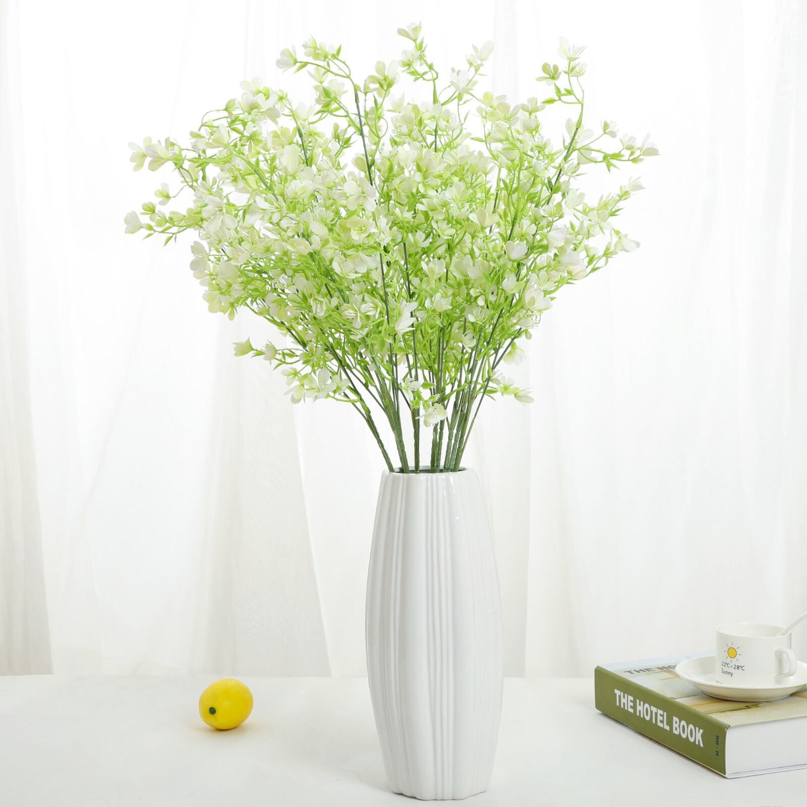 Grand Verde Artificial Flowers Long Stems Plastic Faux Bouquet, Bulk Lot 5pcs