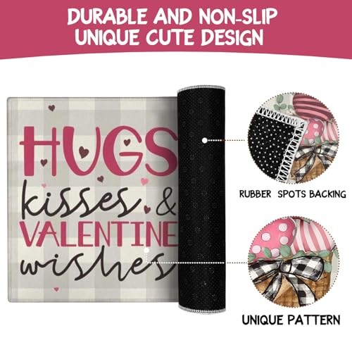 Valentines Day Kitchen Mat Set 2 Piece,Buffalo 2026 Valentines Kitchen Mat 2