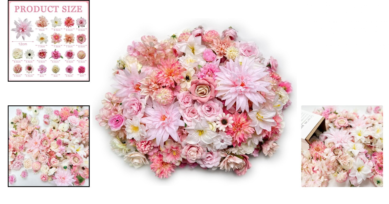 Bulk Artificial Pink Silk Rose Flower Heads for DIY Crafts and Decorations