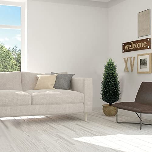 2 Pack 48 Inch Artificial Topiary Tree Faux Cedar Pine