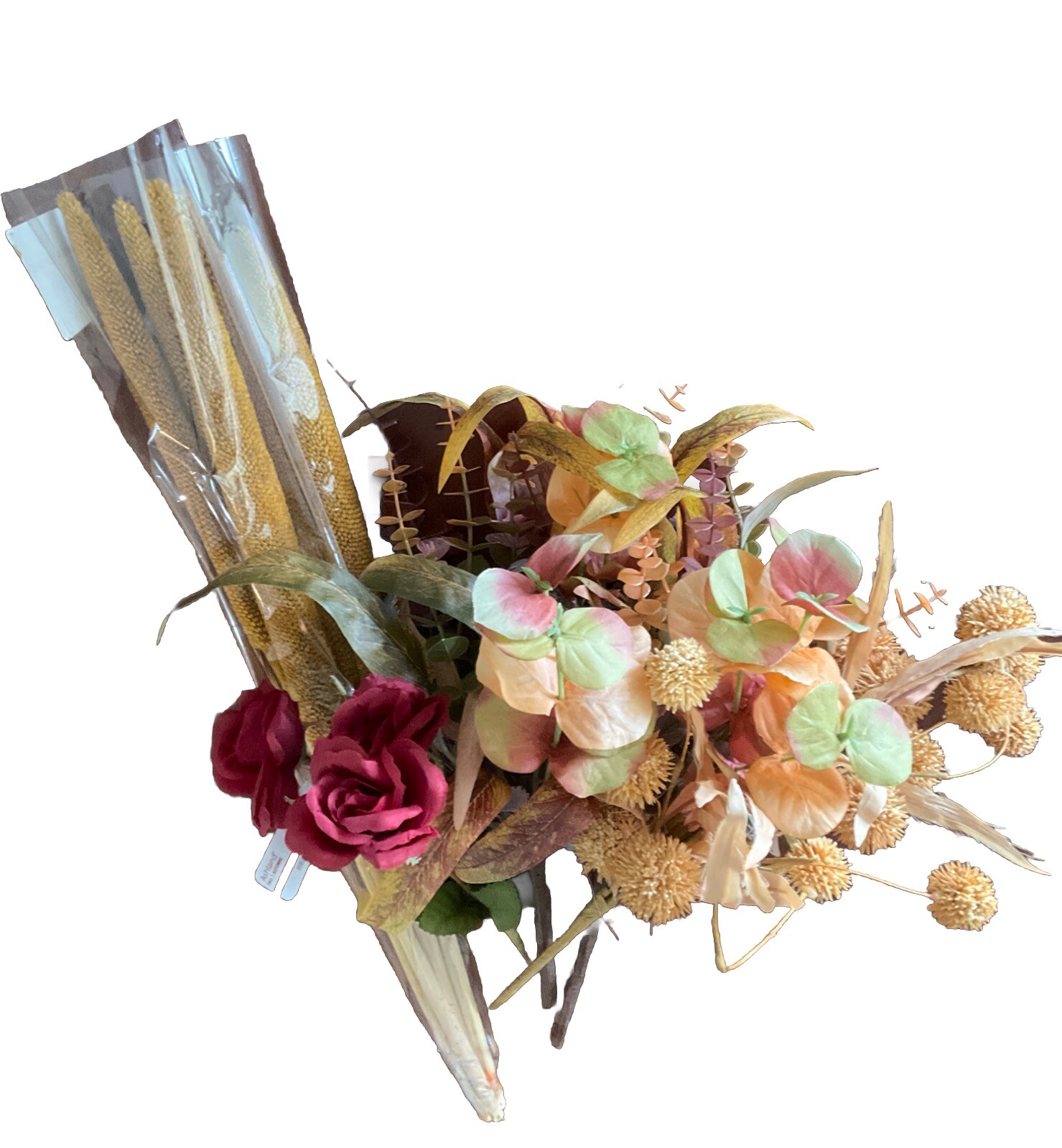 Variety Lot 5 Ashland Fall Artificial Roses Leaves Bush Flowers Stems