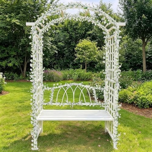 2 Pcs Artificial Vines Outdoors 11.8ft Silk Morning Glory Flowers White Fake Han