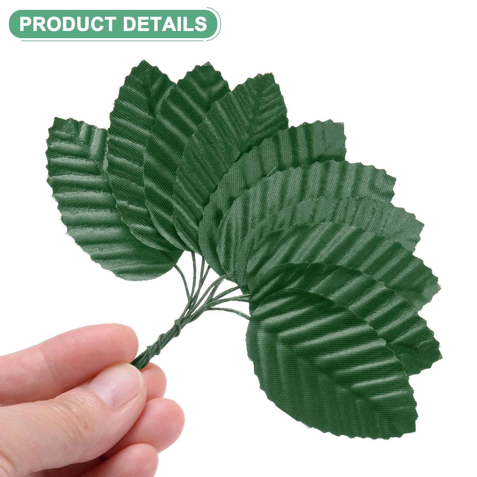 200-Pack Artificial Silk Leaf, Faux Wire Single Leaves, Fake Flower Leaf with…