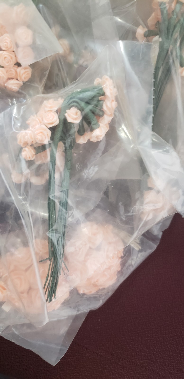 Peach Wedding Flowers W Floral Taped Stems Craft Supplies Vintage