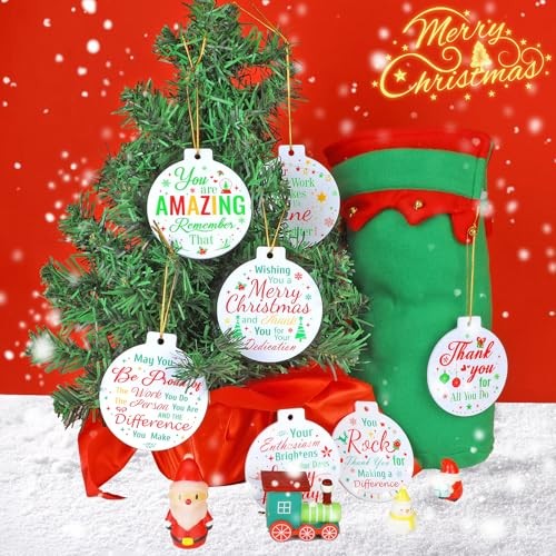 10pcs Employee Christmas Thank You Ornament for Coworkers, Acrylic Christmas