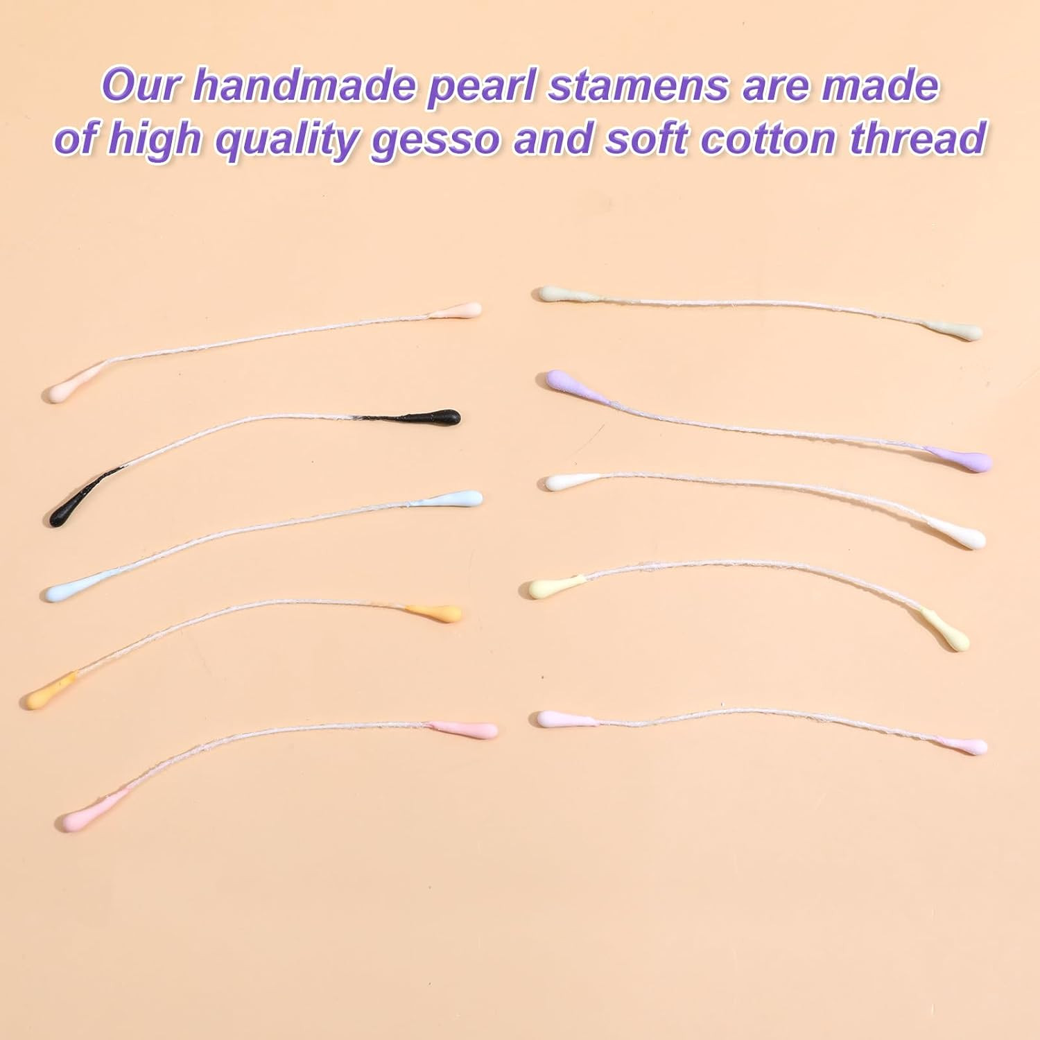1200 Pcs Flower Stamens for Crafts, Artificial Flower Stamens, 10 Colors DIY Cra