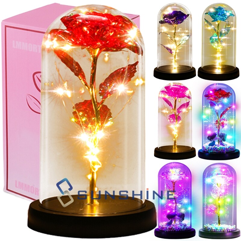 Regalos para mujeres cumpleaños rosa de cristal de galaxia eterna flor de Navida