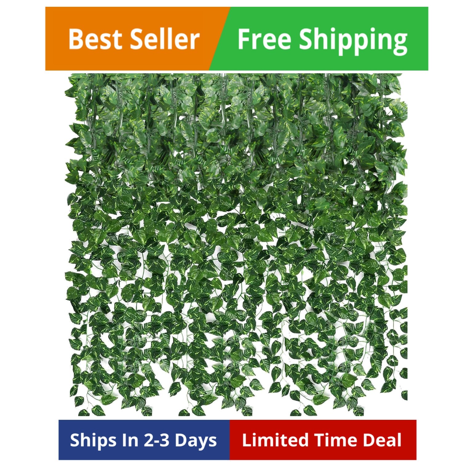 36 Pack 252ft Artificial Ivy Greenery Garland, Fake Vines Hanging Plants Back…