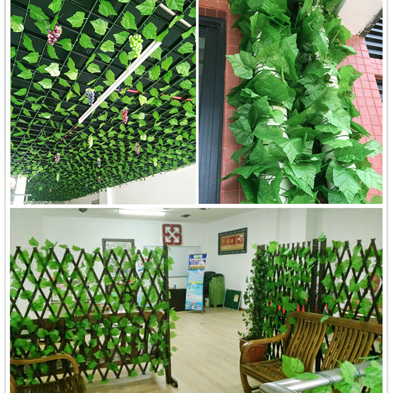 2.3m green silk artificial fake Hanging garland ivy leaf plants vine home decor