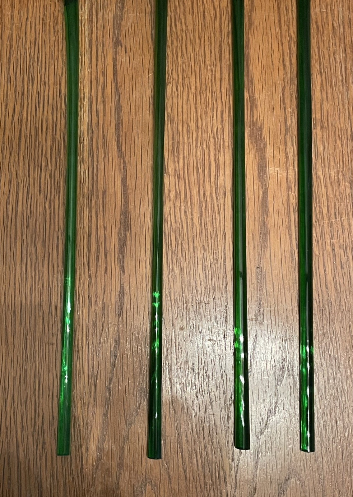 Vtg Murano Style Lot 4 Hand Blown Art Glass Long Stem Flower Bouquet 19″-20″