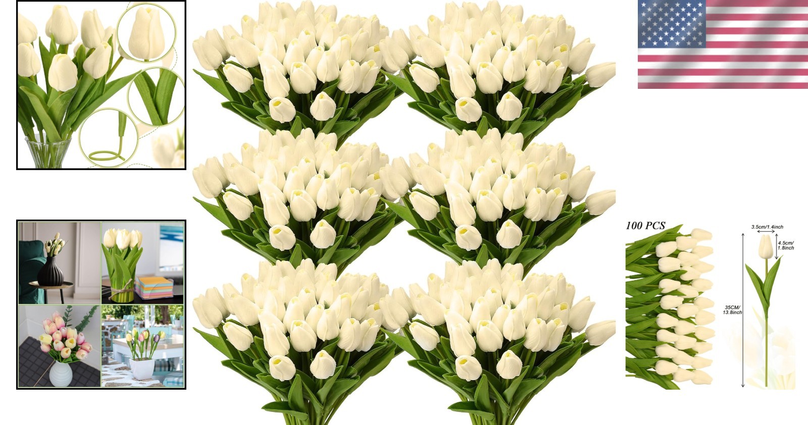 Faux Latex Tulip Bouquet – 100pc Wedding Decor