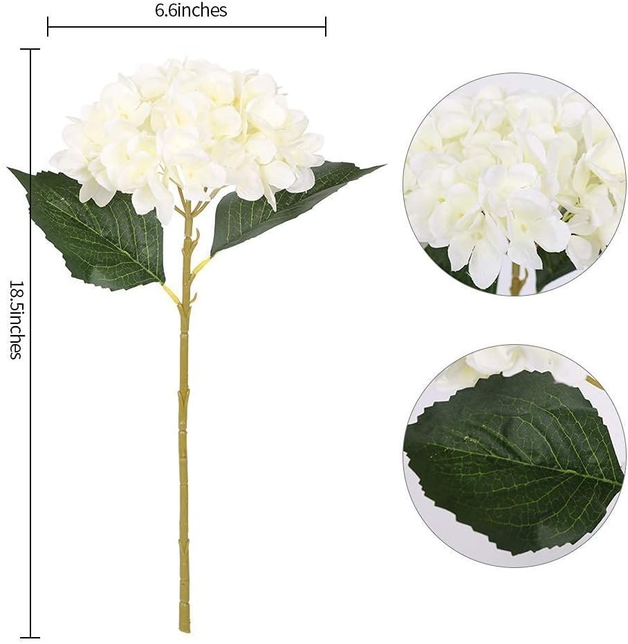 Faux Hydrangea Flowers for Table Centerpiece – Pack of 6
