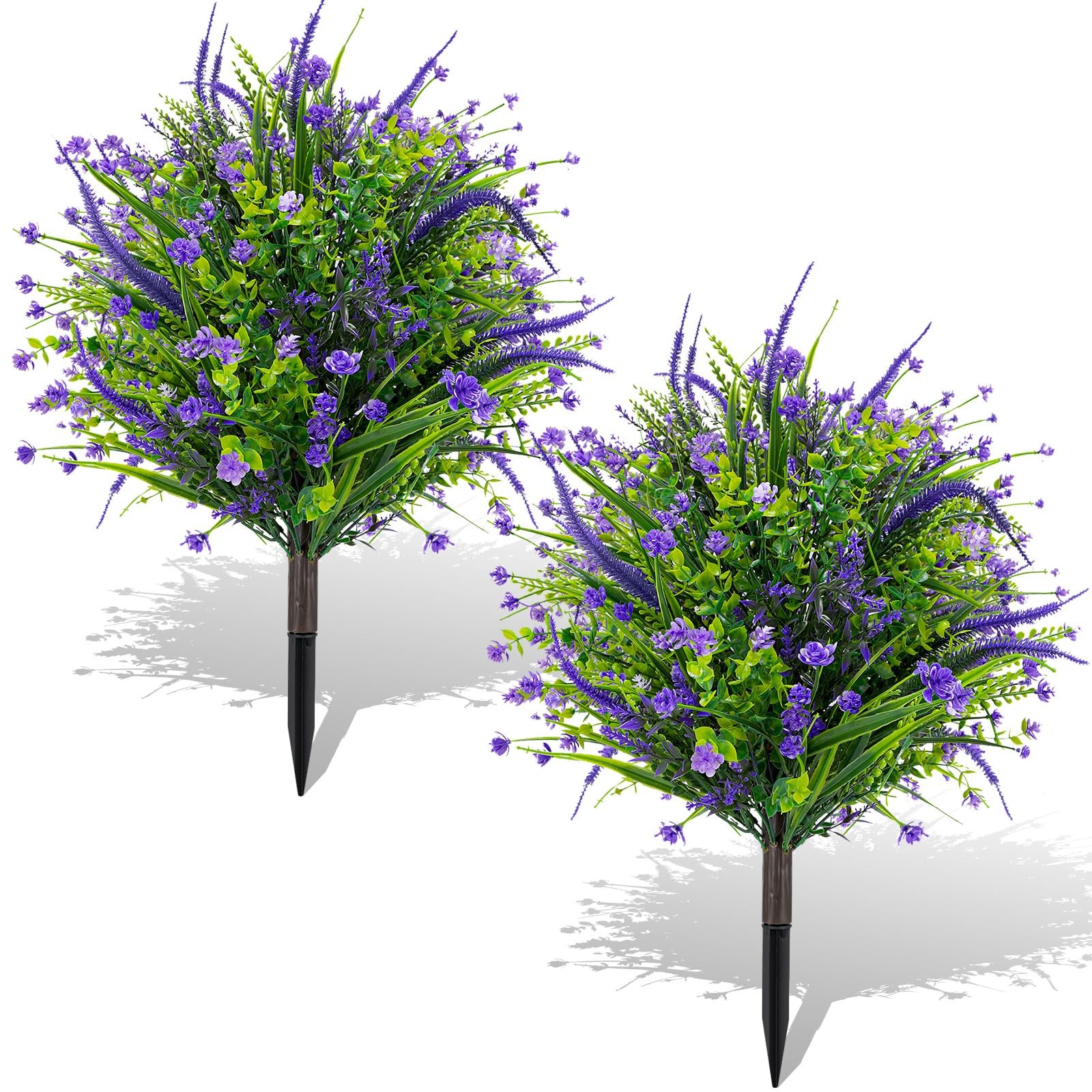 Artificial Boxwood Topiary Ball Trees with Ground Spikes UV Resistant Faux Gr…