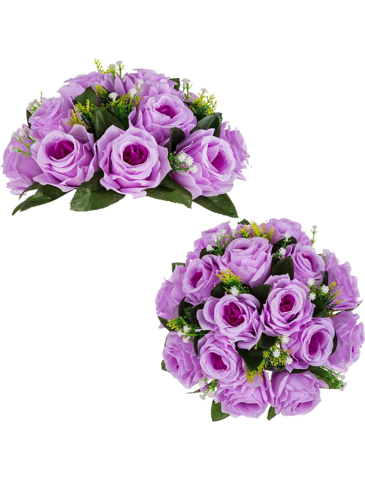 Flower Balls Wedding Rose Centerpieces: 2 Pcs Fake Flowers with Base White Ki…