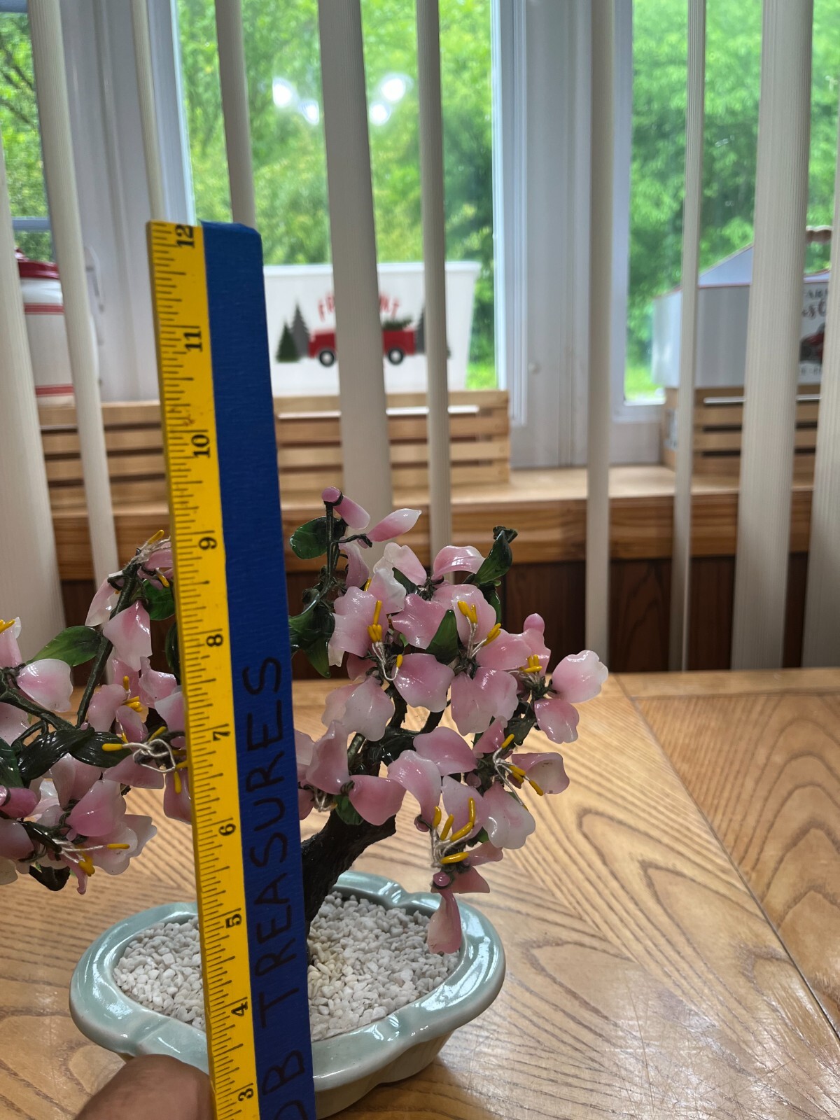 VINTAGE ARTIFICIAL BONSAI TREE/ CHERRY BLOSSOM IN POTTERY BASE