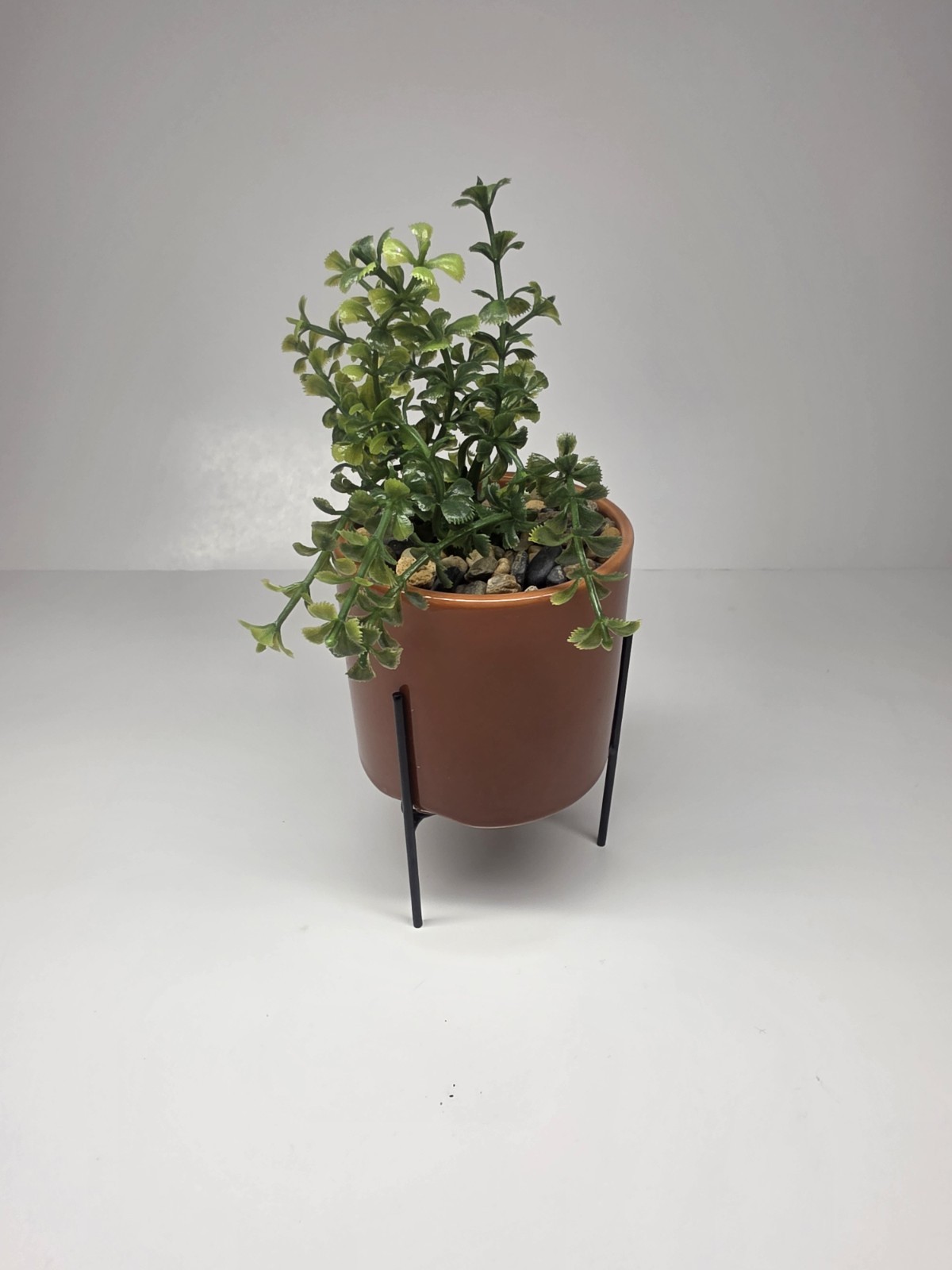 Artificial Potted Succulent Plant with Ceramic Planter And Metal Legs