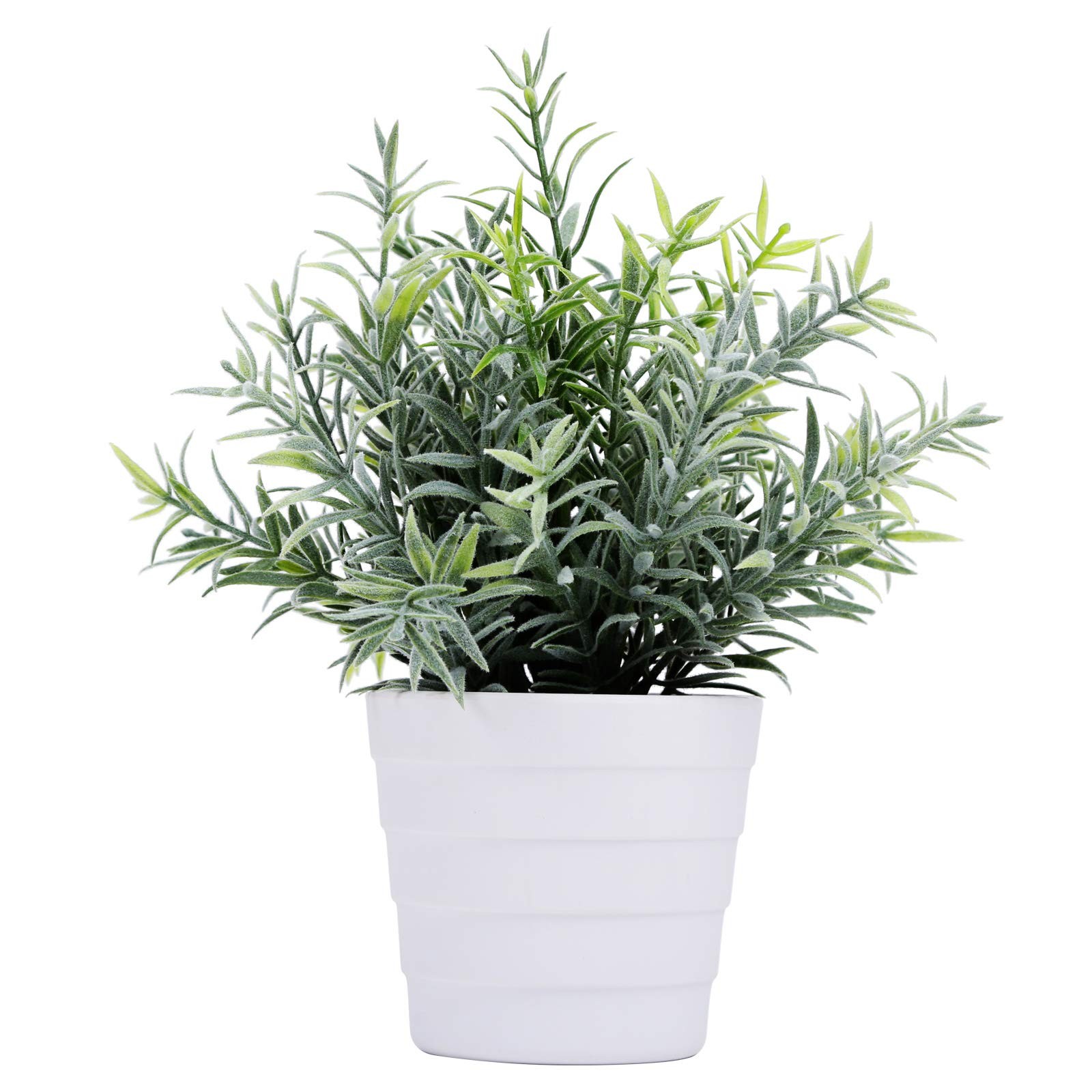 Small Fake Faux Artificial Potted Plant Indoor Office Decor Rosemary Green