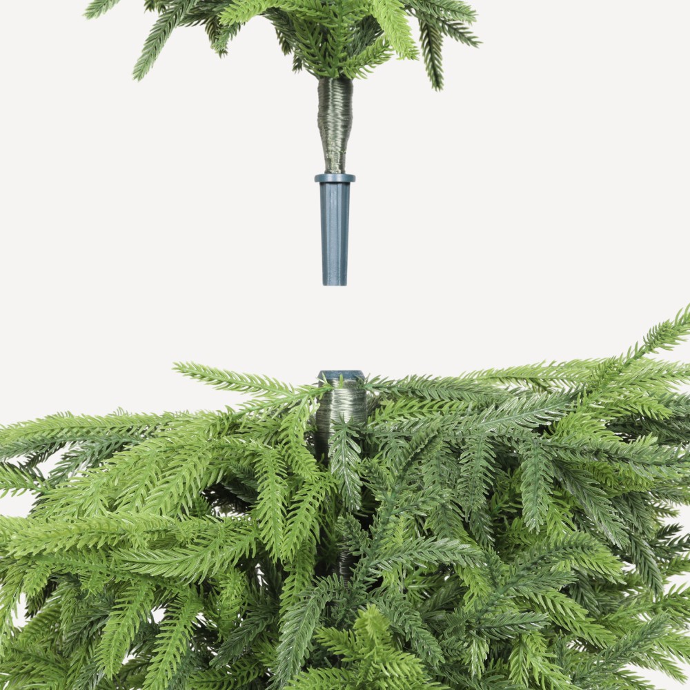 4′ Artificial Real Touch Pine Tree in Black Plastic Pot, 2pc/set