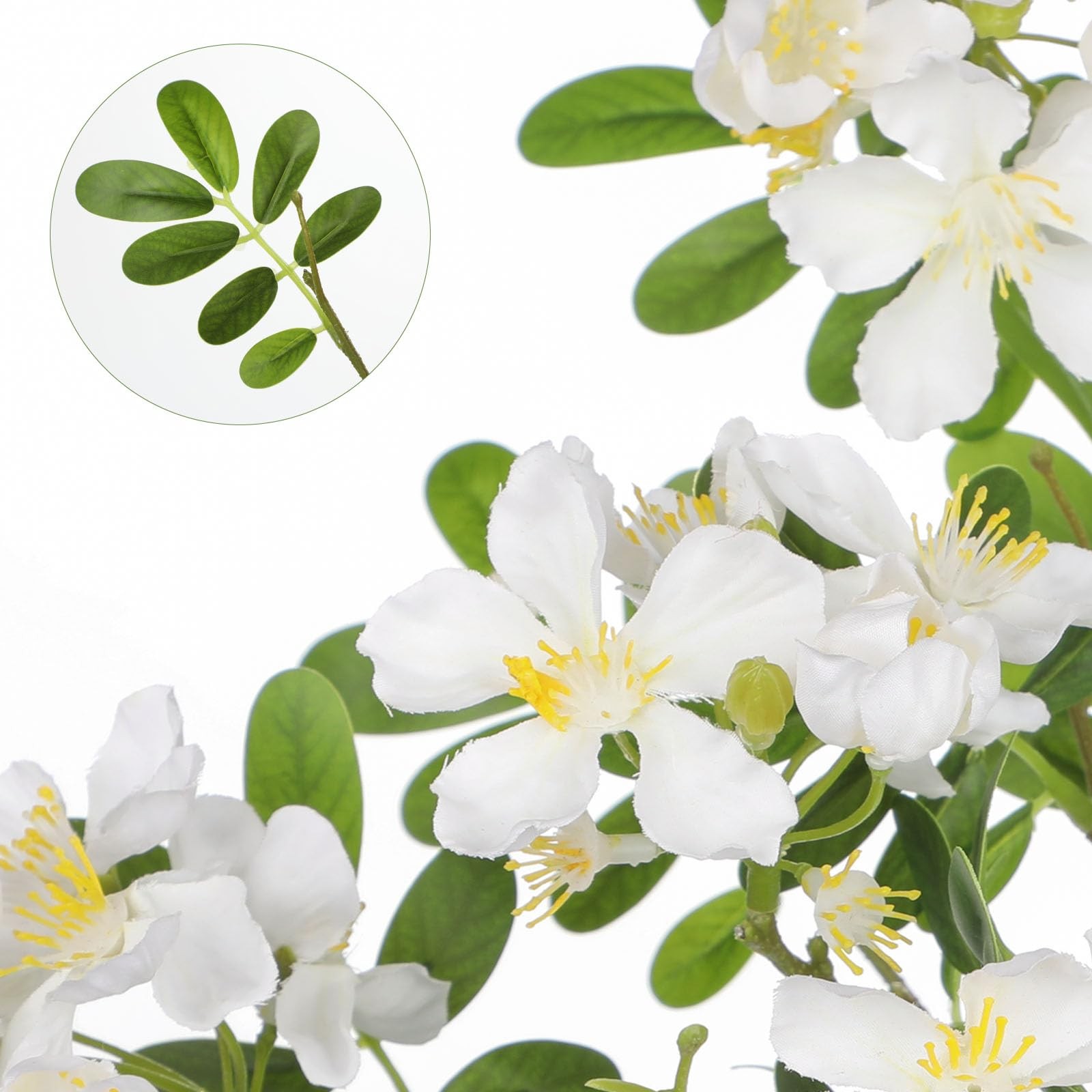 Artificial White Flowers 29.5 Inch Long Stem Locust Flower Stems Faux Silk So…