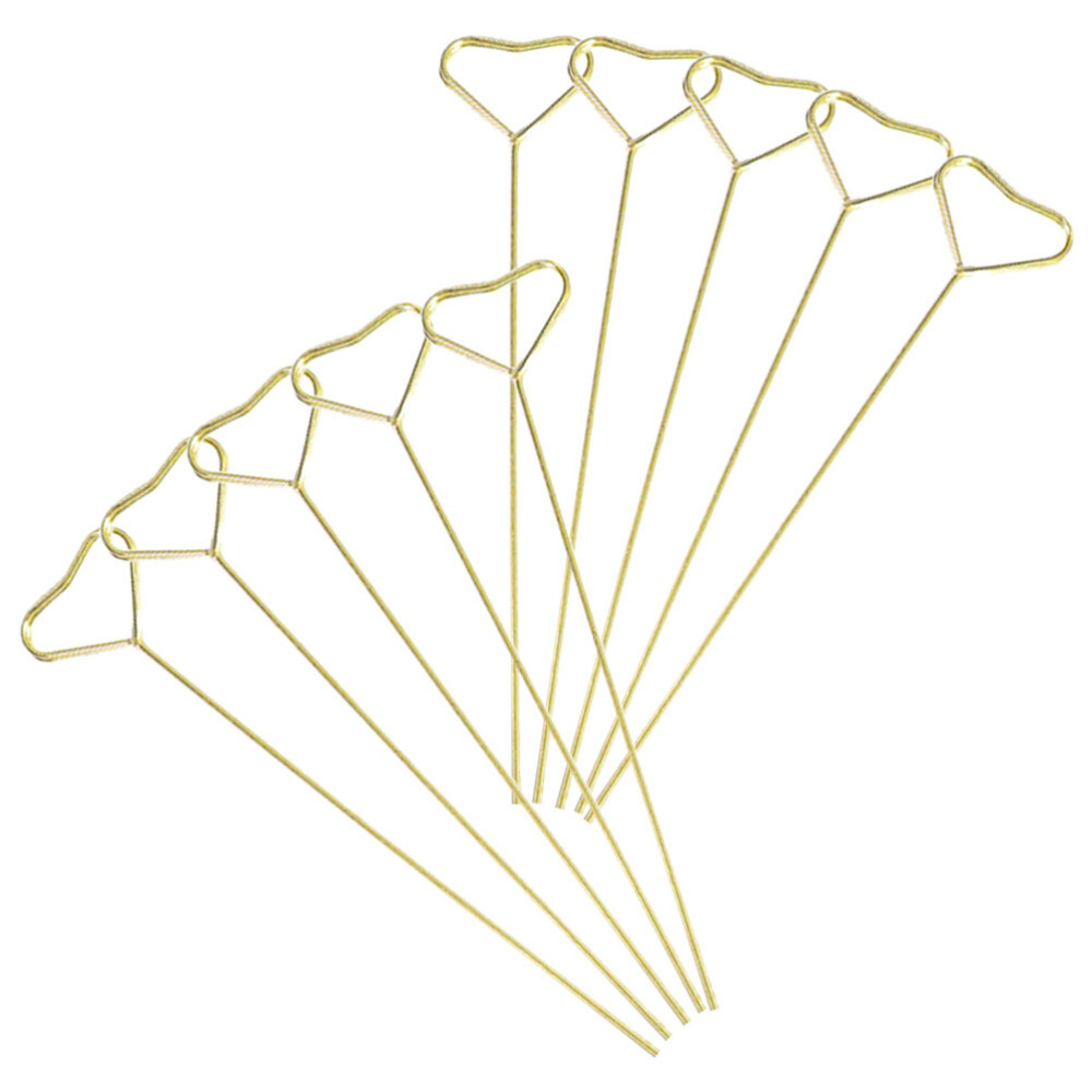 10 Pcs Pieces Gold Round Floral Place Card Holder Heart Decoration