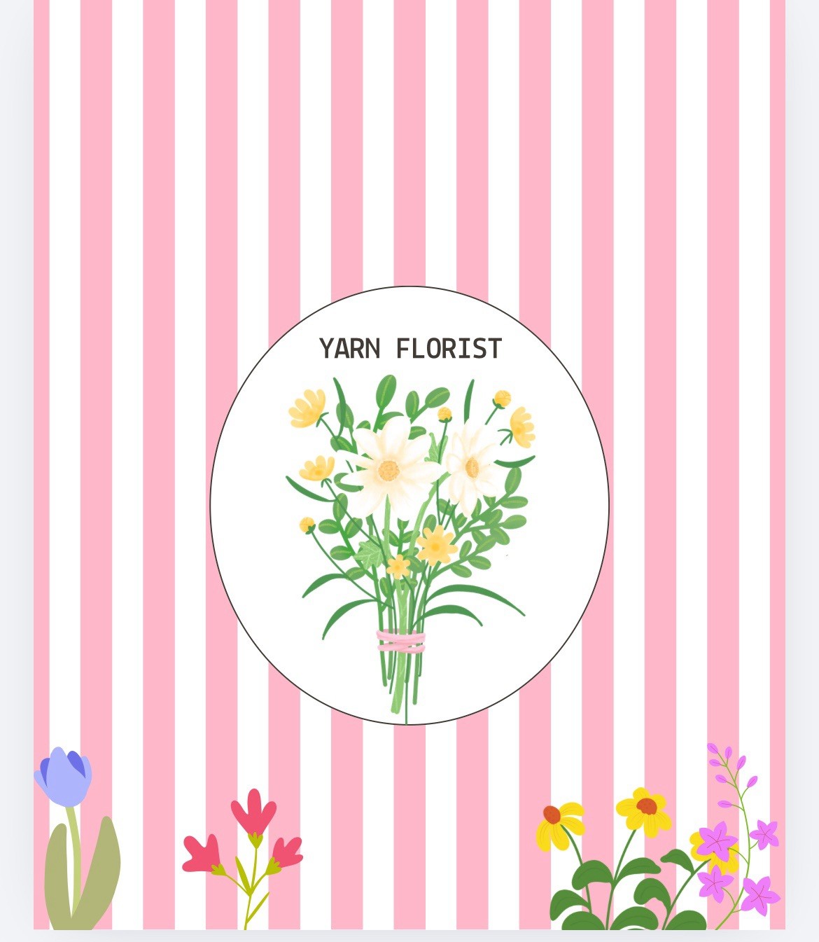 Yarn Florist Artificial Yarn Flower Bouquet Bunch Lily Lavender Mixed Colors