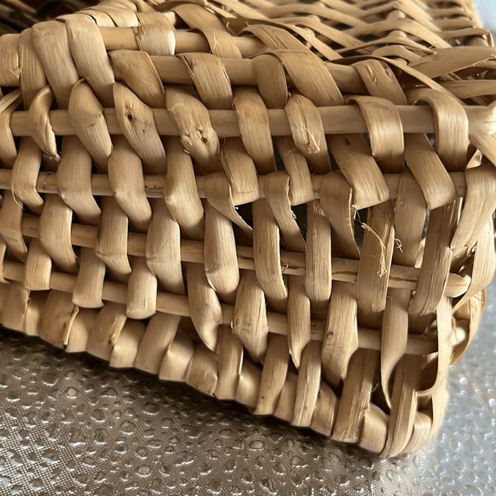 Farmhouse Woven Door Knob Irregular Basket with Faux Fall Autumn Flowers